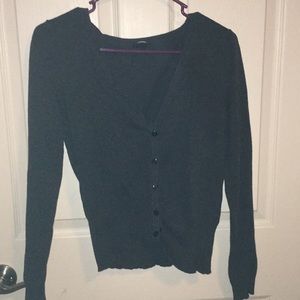 Gray button up sweater
